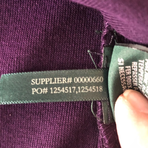 Women's Lauren Ralph Lauren purple 100 percent cotton shirt with button detail. - Picture 10 of 11